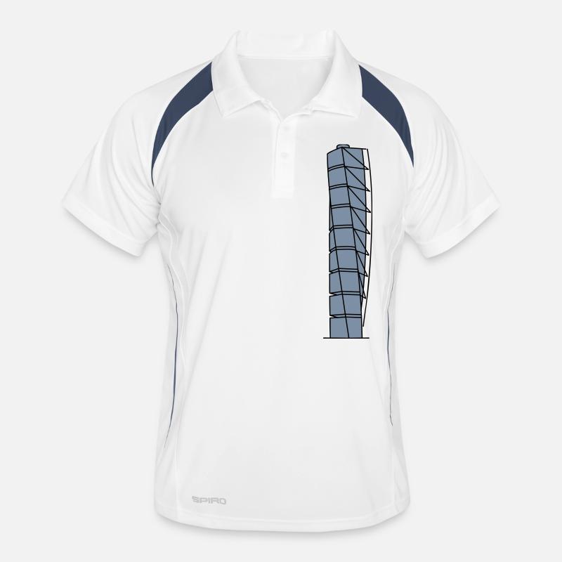 Turning Torso Malmö 2 - Männer Polo atmungsaktiv - Weiß/Navy