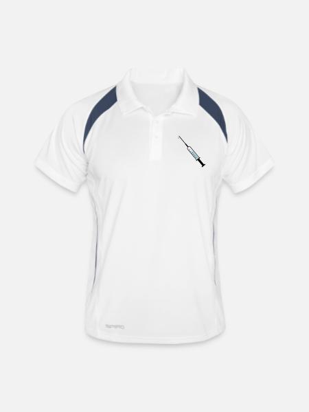 syringe - Men's Polo breathable - white/navy