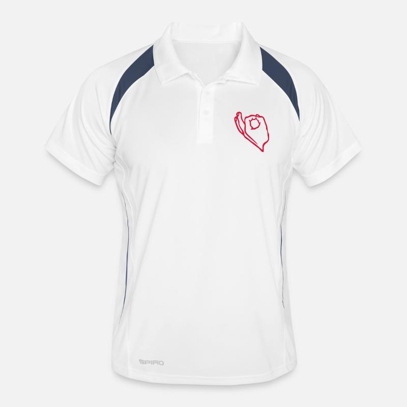 hand symbol ok valid impeccable perfect supe Men's Polo breathable