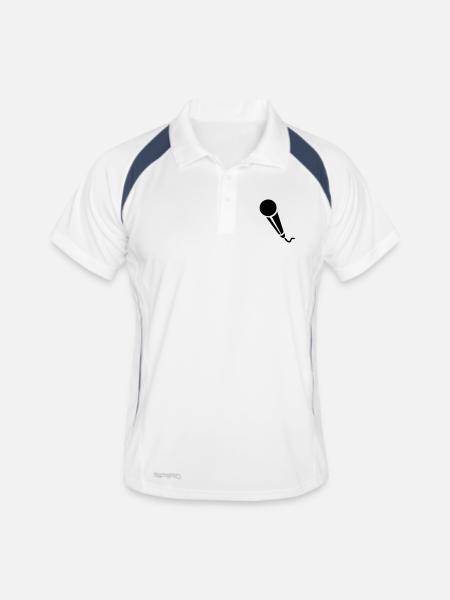 Microphone - Music - Men's Polo breathable - white/navy - Front