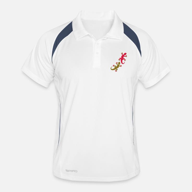 Deux geckos 2c Polo respirant Homme
