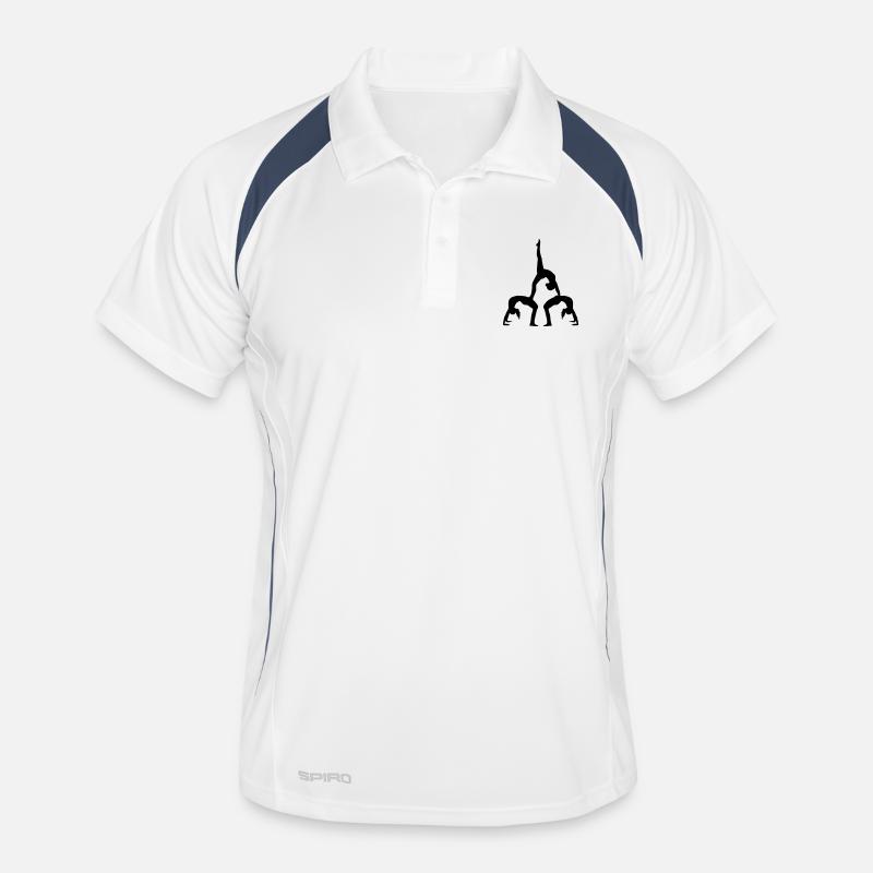 Akrobatik - Männer Polo atmungsaktiv - Weiß/Navy