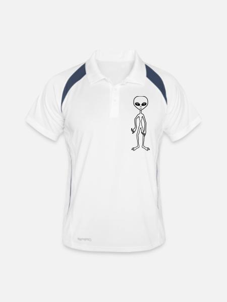 great horror halloween creep extraterrestrial cool - Men's Polo breathable - white/navy - Front