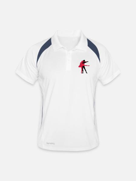 Danseuse de ballet vecteur Silhouette - Polo respirant Homme - blanc/marine - Devant