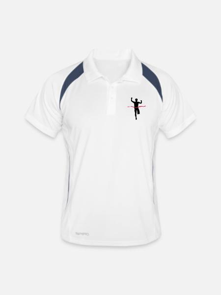 Courir - Polo respirant Homme - blanc/marine