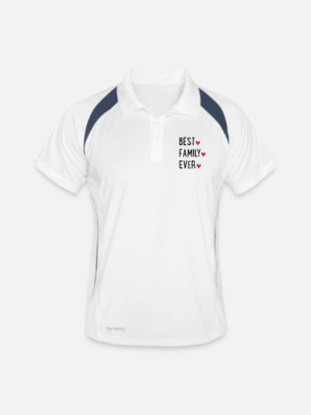 Meilleure famille - Polo respirant Homme - blanc/marine - Devant