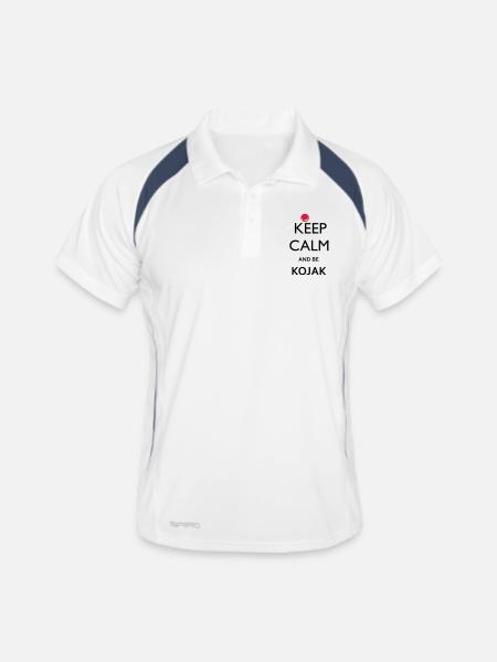 BE KOJAK - Männer Polo atmungsaktiv - Weiß/Navy - Vorne