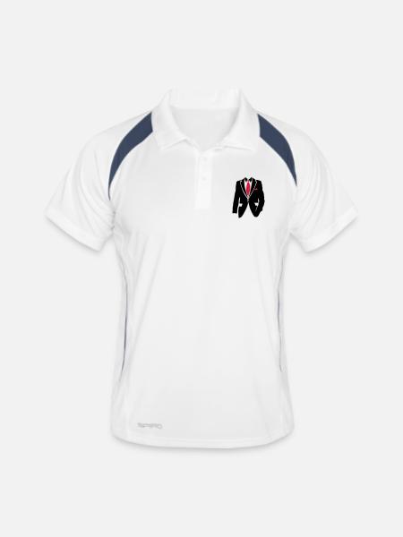 costume cravate business man 2105 - Polo respirant Homme - blanc/marine - Devant