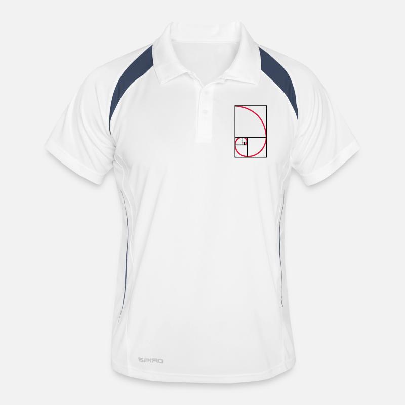 Fibonacci golden ratio type curve Men's Polo breathable