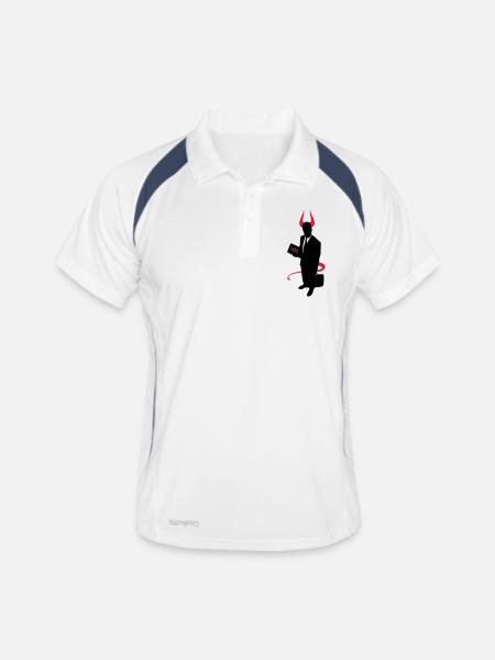L'avocat du diable - Polo respirant Homme - blanc/marine - Devant