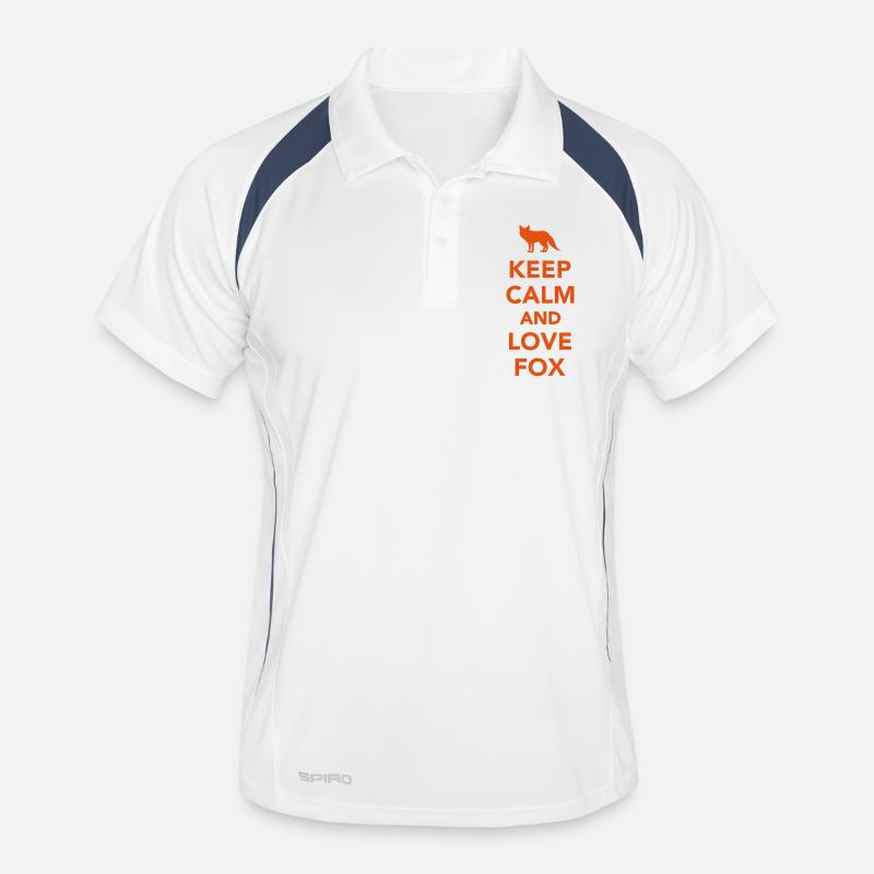 Fuchs - Männer Polo atmungsaktiv - Weiß/Navy