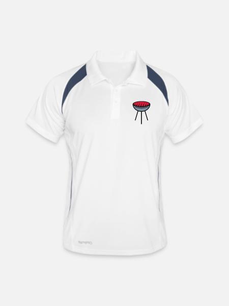 Grill - Polo respirant Homme - blanc/marine - Devant