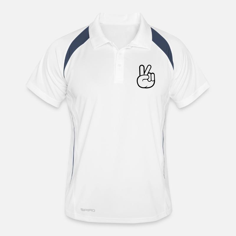 Peace Zeichen Hand Frieden Cool Männer Polo atmungsaktiv