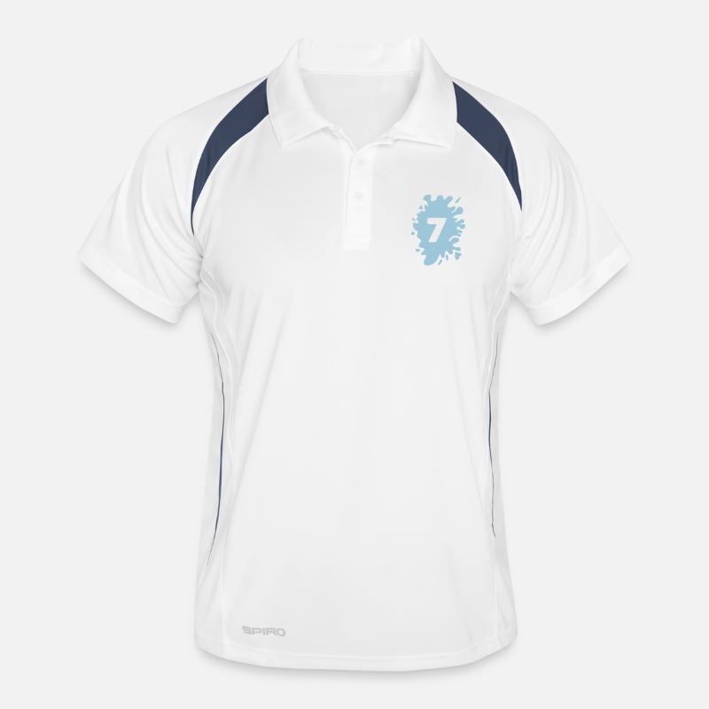 klecks 7 - Männer Polo atmungsaktiv - Weiß/Navy