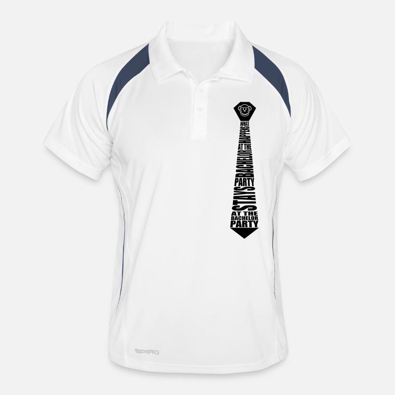 Tie bachelor party with Monkey - Men's Polo breathable - white/navy
