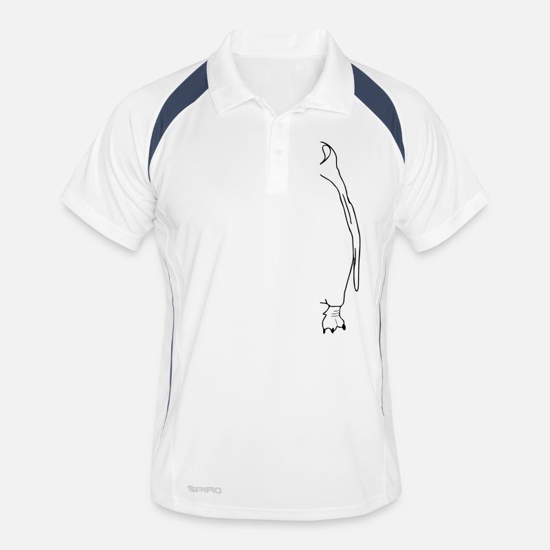 Pinguin Halb 2 - Männer Polo atmungsaktiv - Weiß/Navy