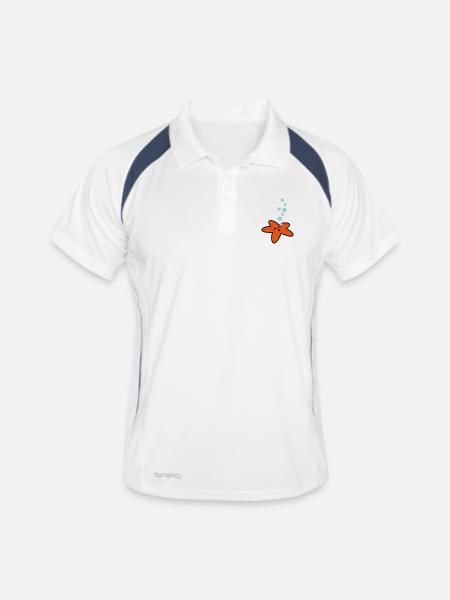 seestern_3c - Men's Polo breathable - white/navy - Front