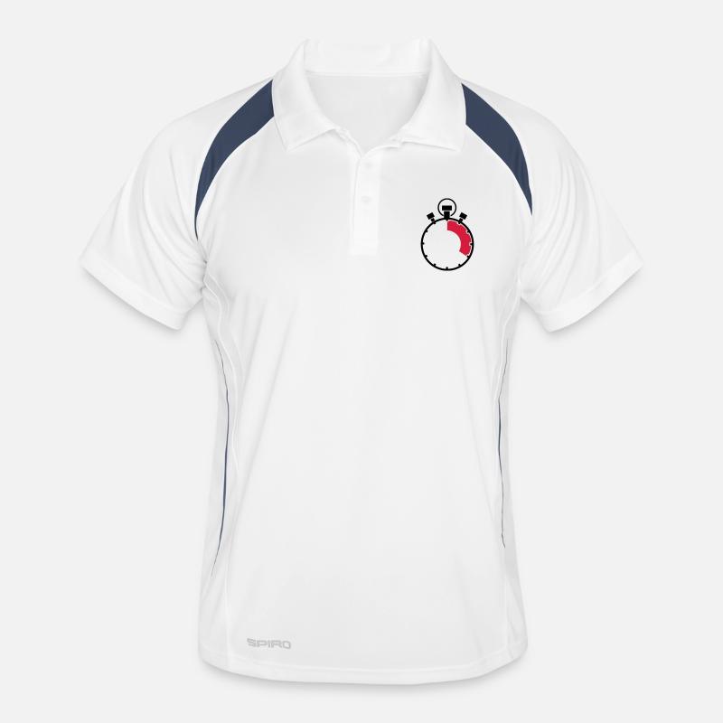 stopuhr_02 - Männer Polo atmungsaktiv - Weiß/Navy
