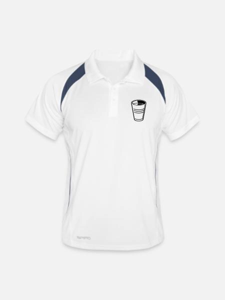 gobelet - Polo respirant Homme - blanc/marine - Devant