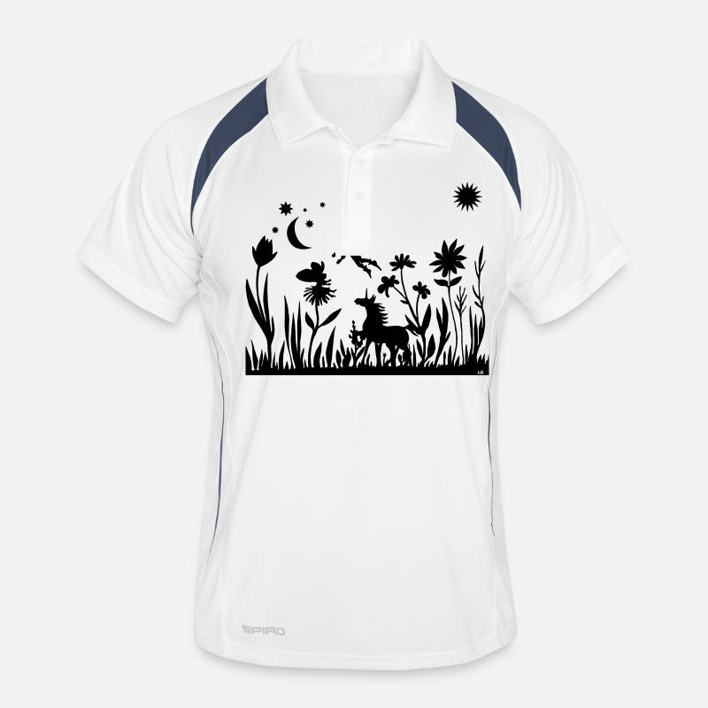 Elfen und Einhorn Männer Polo atmungsaktiv