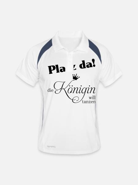 platz da - Männer Polo atmungsaktiv - Weiß/Navy - Vorne