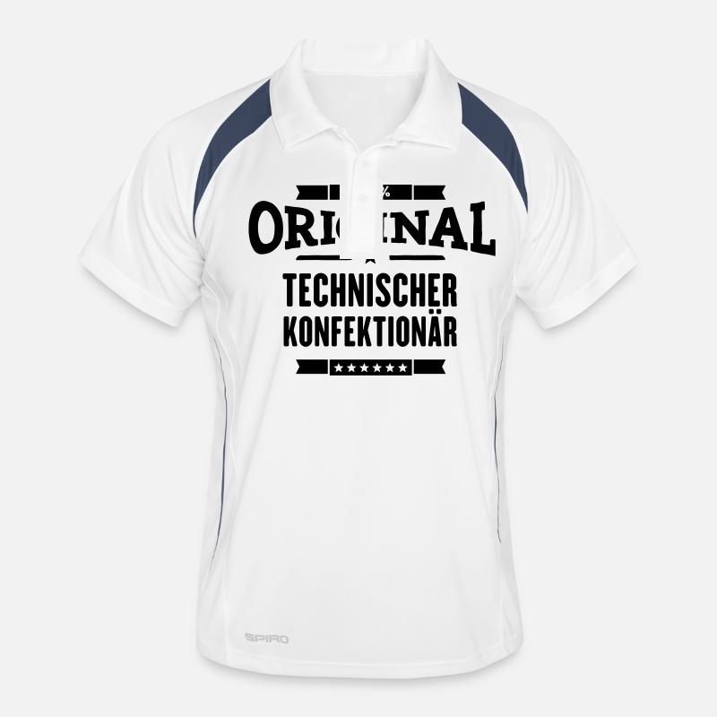Technischer Konfektionär - Männer Polo atmungsaktiv - Weiß/Navy