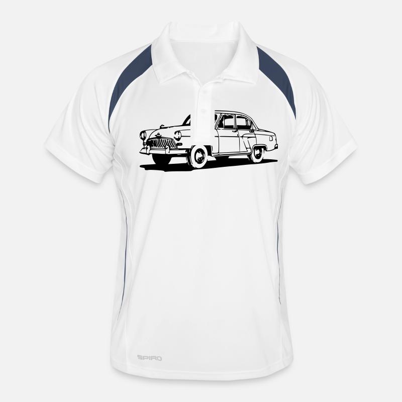 molumen-GAZ-21-2 - Männer Polo atmungsaktiv - Weiß/Navy