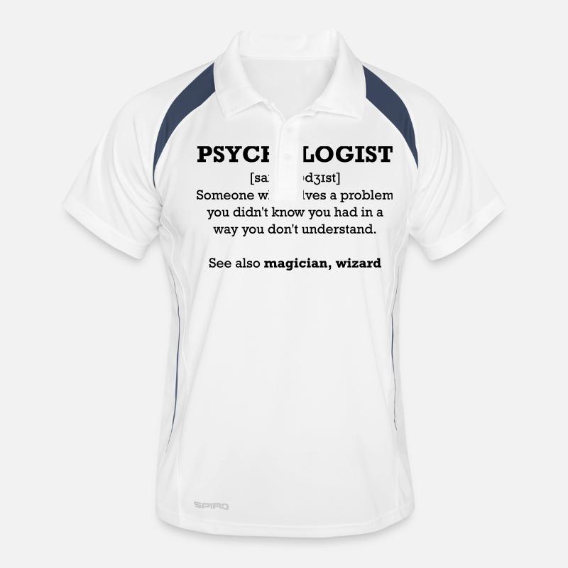 Psychologist - wizard - Männer Polo atmungsaktiv - Weiß/Navy