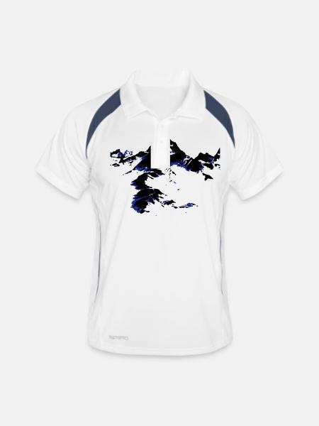 simple mountain - Men's Polo breathable - white/navy - Front