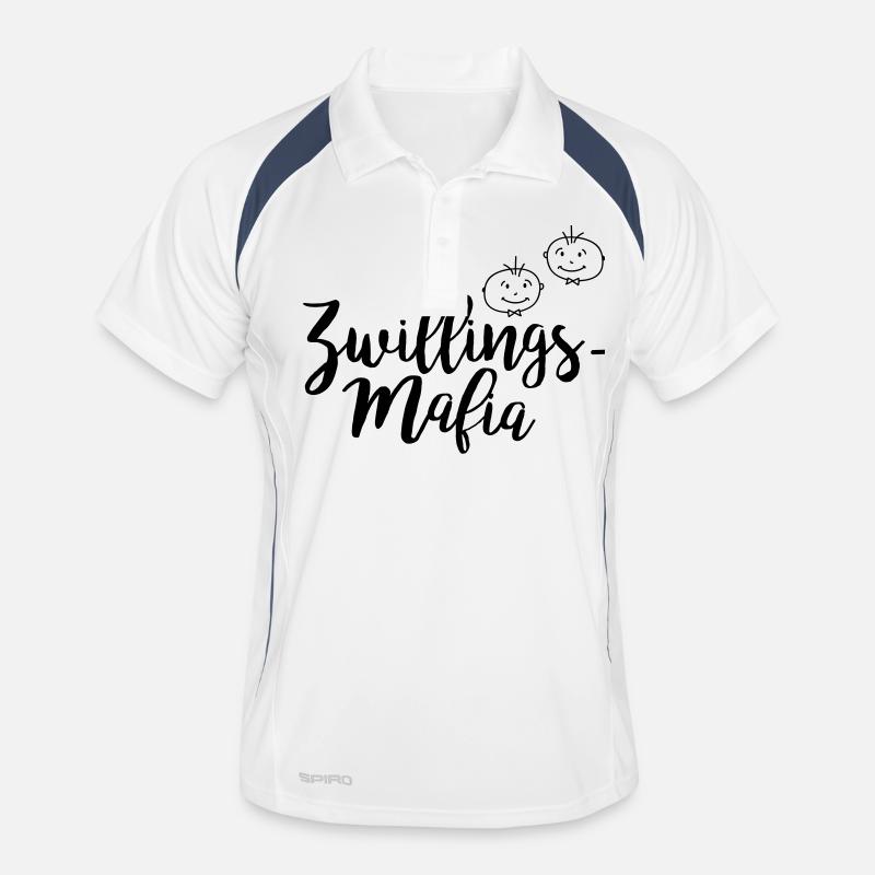 Zwillingsmafia: Buben - Männer Polo atmungsaktiv - Weiß/Navy