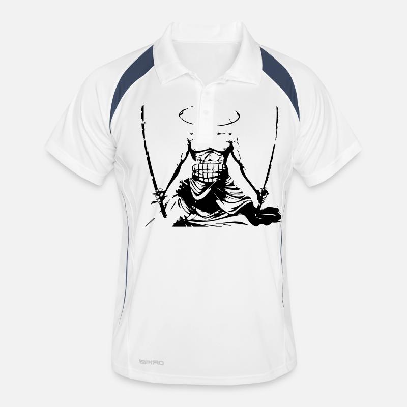samurai - Men's Polo breathable - white/navy