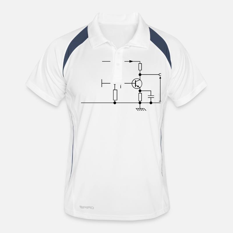 circuit [V] - Polo respirant Homme - blanc/marine