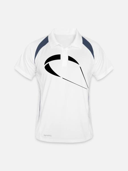 Kite Gleitschirm - Männer Polo atmungsaktiv - Weiß/Navy - Vorne