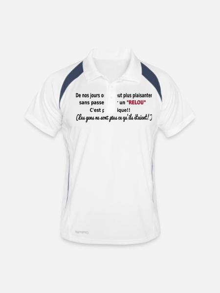 HUMOUR T-shirt sympa RELOU - Polo respirant Homme - blanc/marine - Devant