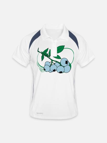 Blaubeeren - Männer Polo atmungsaktiv - Weiß/Navy - Vorne
