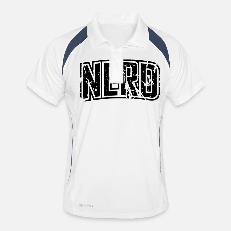 Nerd vintage distressed lettering Men's Polo breathable