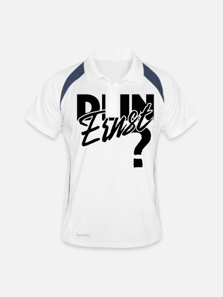 Dein Ernst? Not your Ernst / Nicht dein Ernst - Männer Polo atmungsaktiv - Weiß/Navy - Vorne
