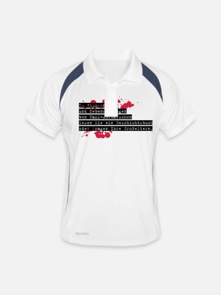 anti-nazi-shirt exit-shirt - Männer Polo atmungsaktiv - Weiß/Navy - Vorne