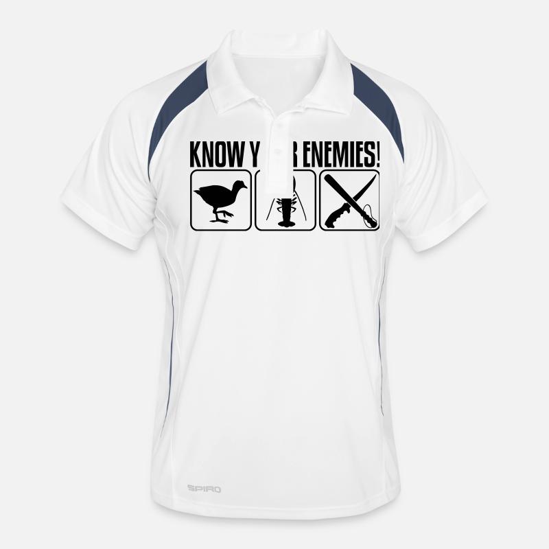 KNOW YOUR ENEMIES - Männer Polo atmungsaktiv - Weiß/Navy