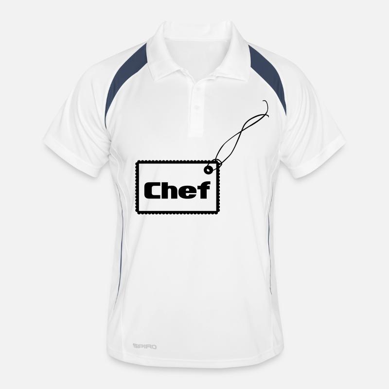 Chef Anhänger - Männer Polo atmungsaktiv - Weiß/Navy