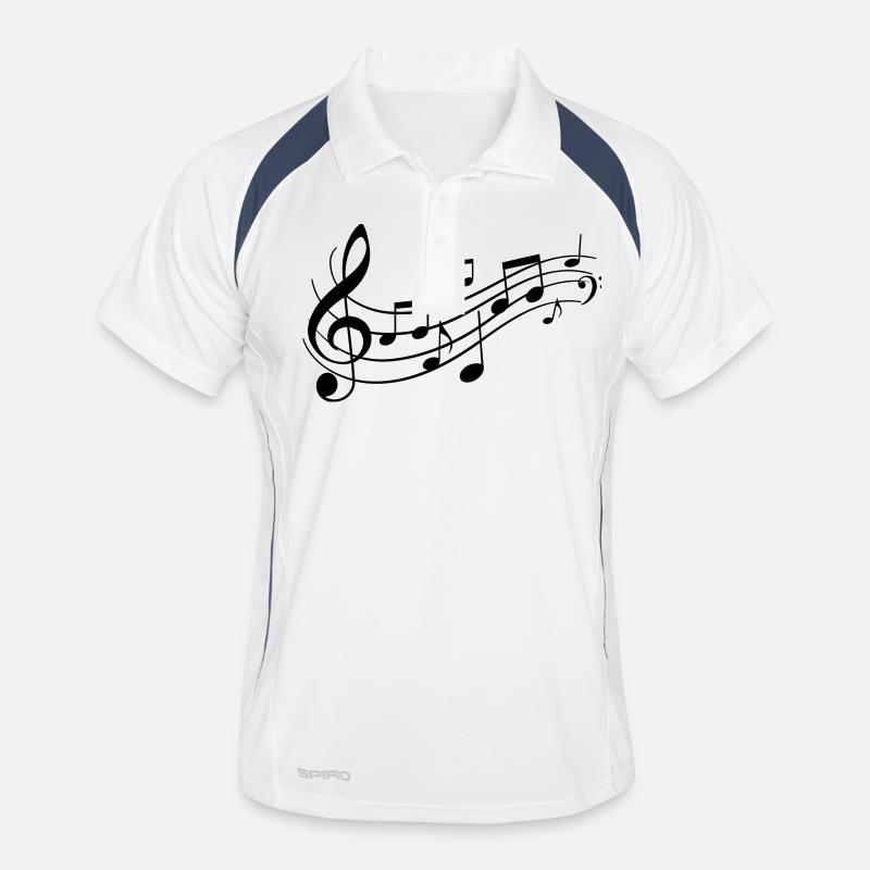 Music Notes on Staves Men's Polo breathable