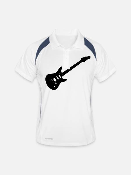 gitarre - Polo respirant Homme - blanc/marine - Devant