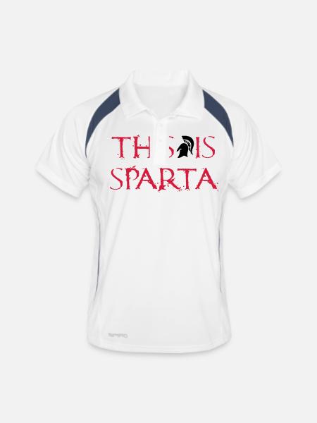 This is Sparta - Polo respirant Homme - blanc/marine - Devant