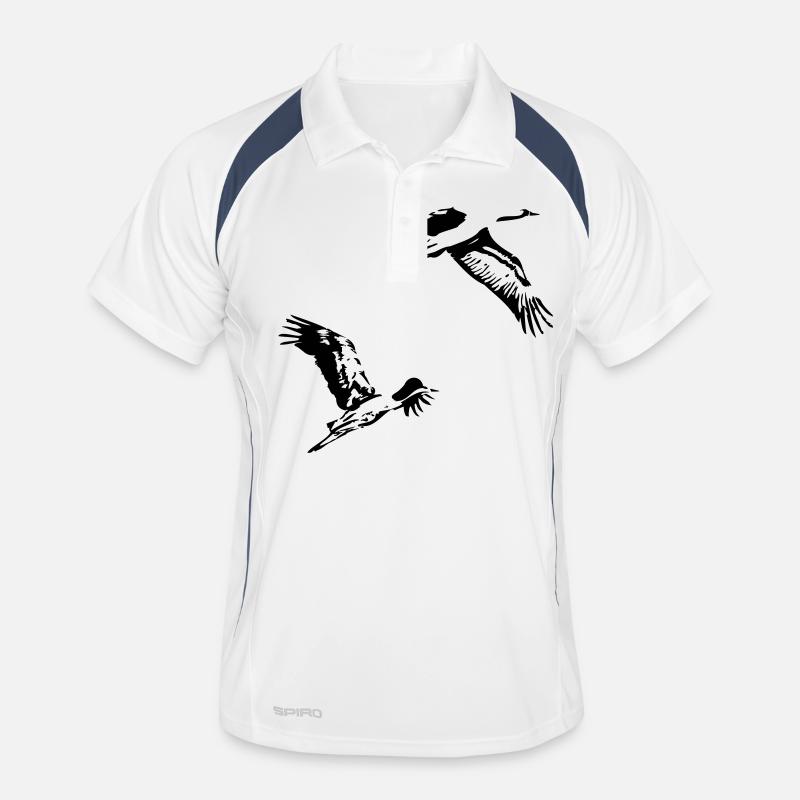 Kraniche Männer Polo atmungsaktiv
