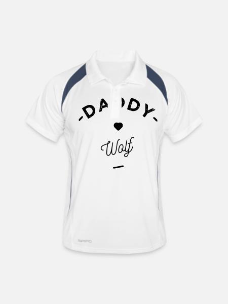 Daddy wolf - Men's Polo breathable - white/navy - Front