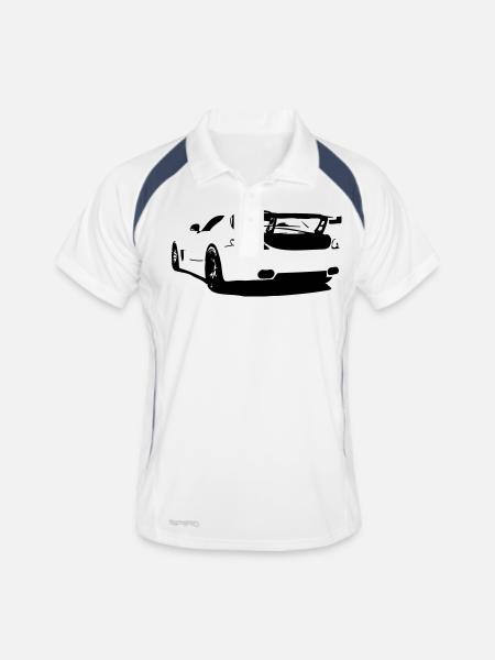 Sport car - Men's Polo breathable - white/navy