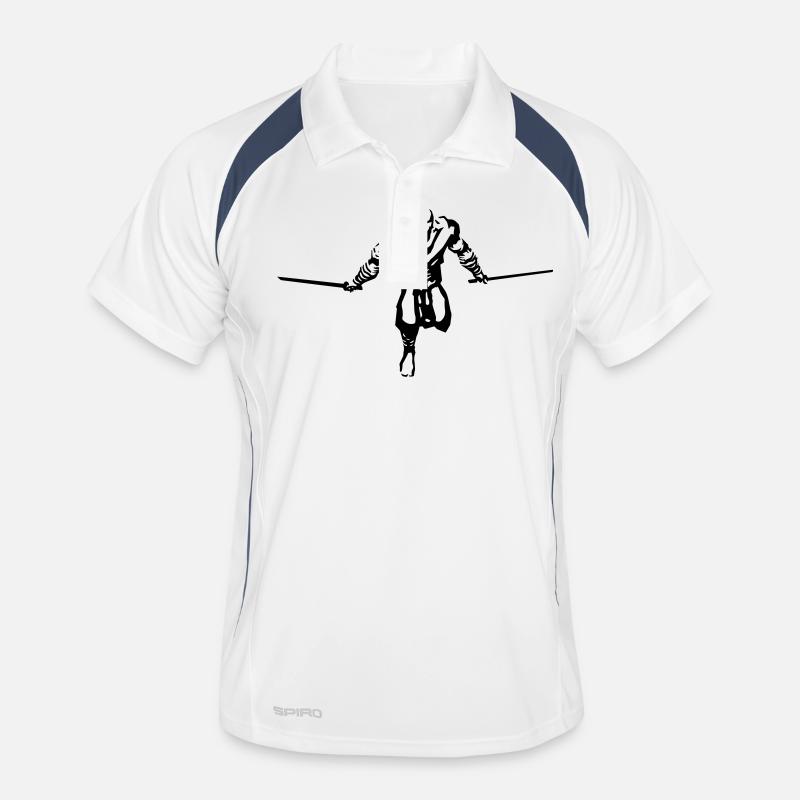 ninja - Männer Polo atmungsaktiv - Weiß/Navy