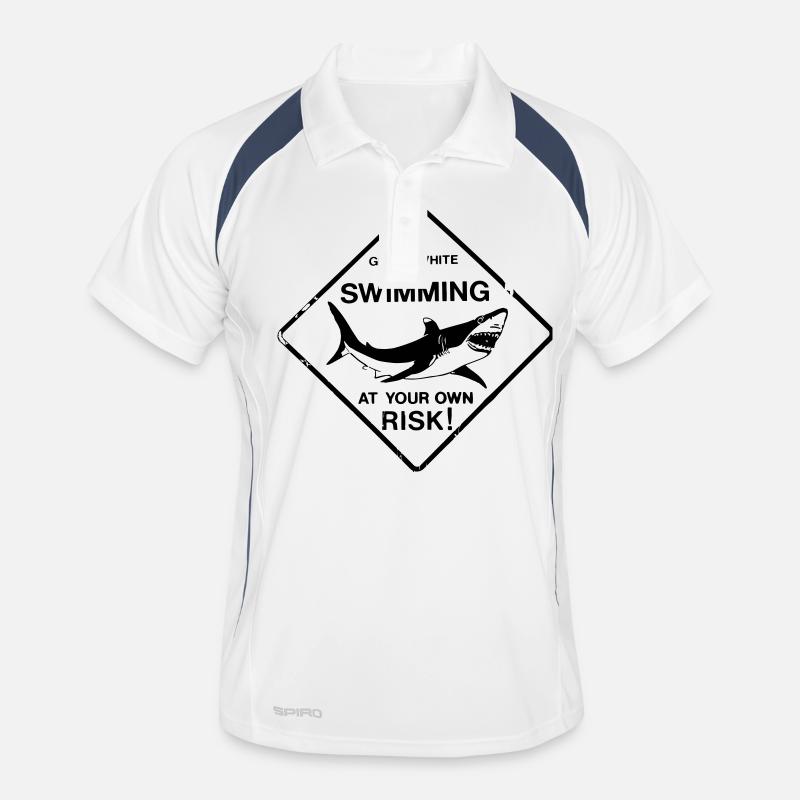 White Shark Great White - Männer Polo atmungsaktiv - Weiß/Navy