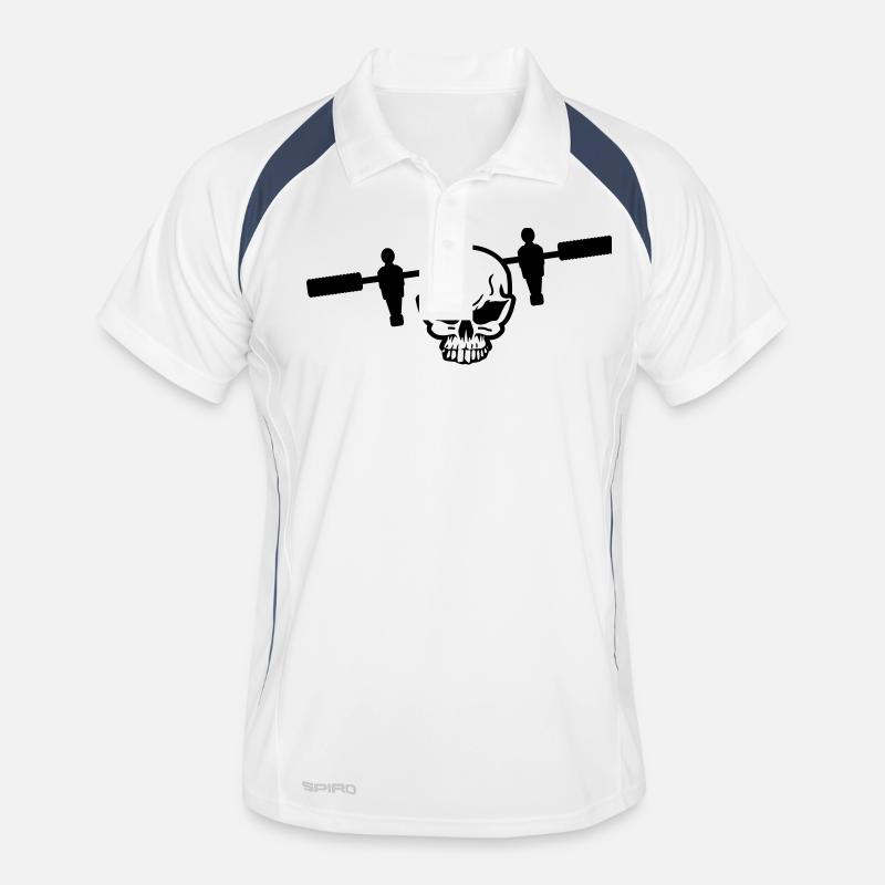 Tischfussball - Männer Polo atmungsaktiv - Weiß/Navy