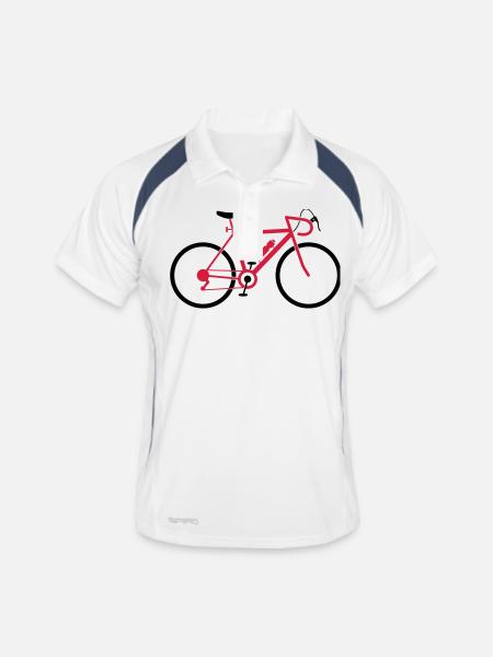 A fast road bike - Men's Polo breathable - white/navy - Front